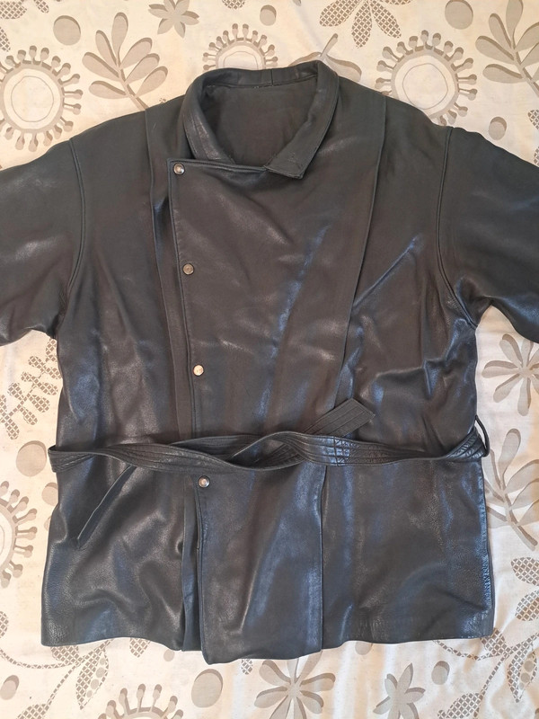 Manteau vintage en cuir - Style perfecto – Image 2