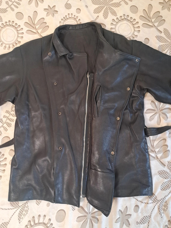 Manteau vintage en cuir - Style perfecto – Image 3